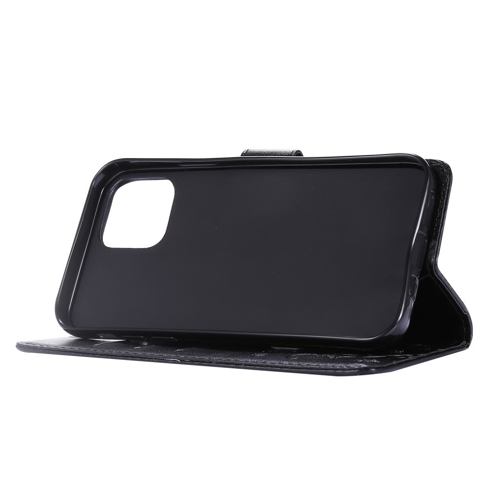 Compatible with iPhone, iPhone 12 / 12 Pro - Floral Case - Black Black Black