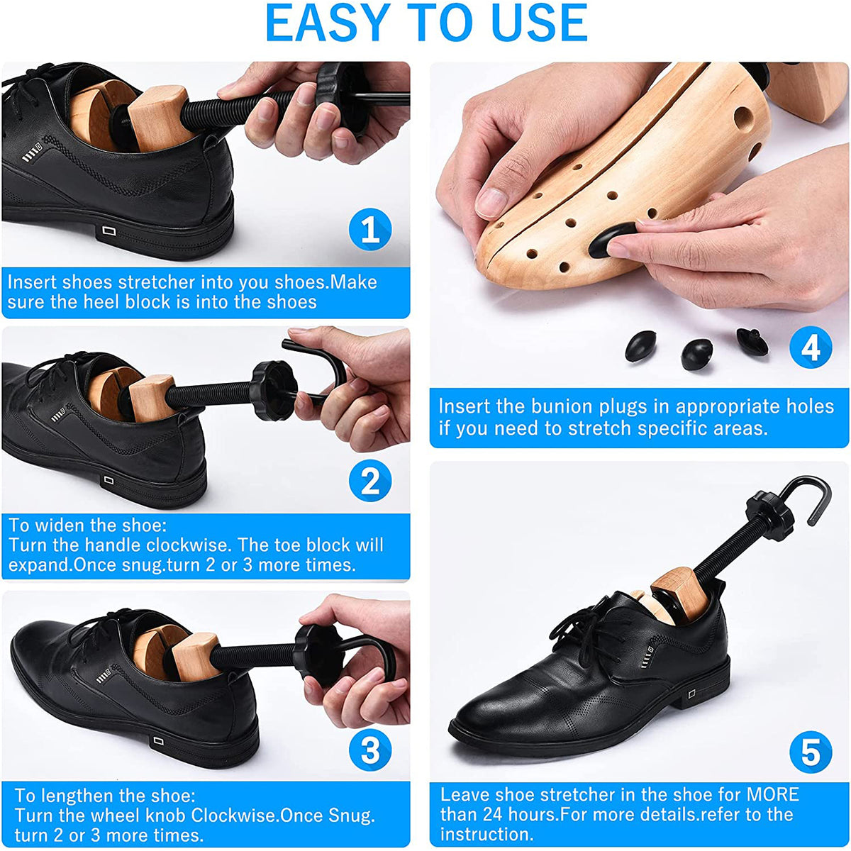 2-way wooden shoe stretcher, 2-pack_yux 39-41