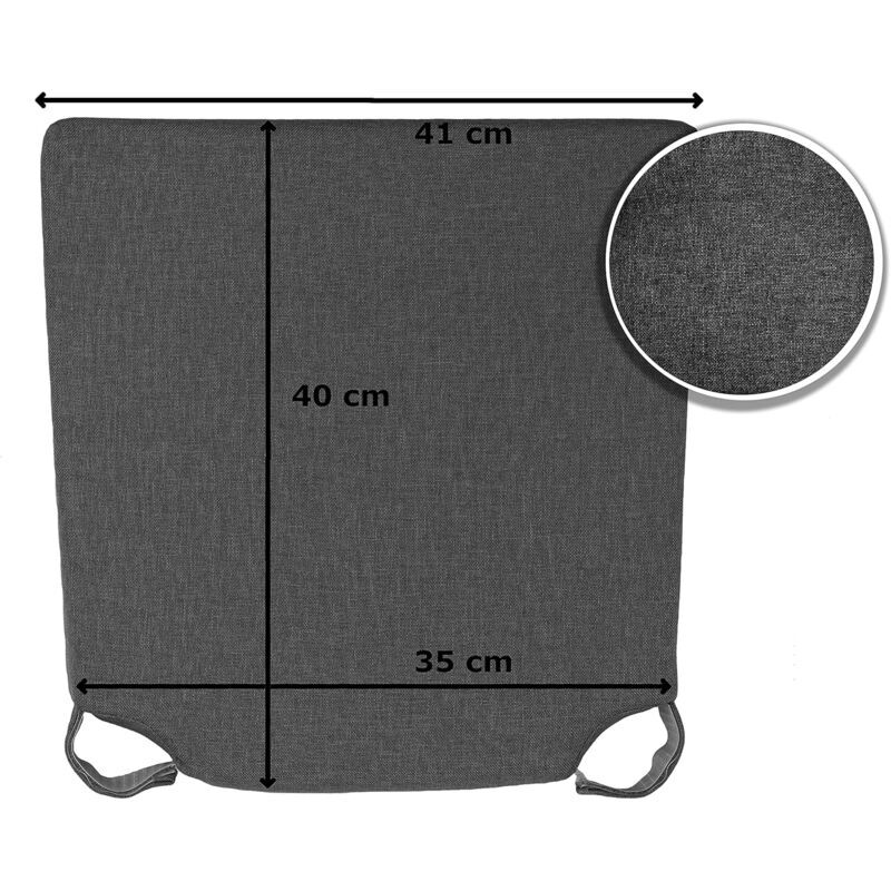 Set of 4 trapezoidal chair cushions, comfortable seat, with inner and outer Velcro. Dimensions: 42 (back) 35 (front) x_tfrf