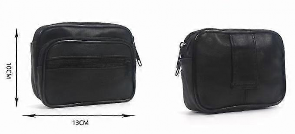 Men's Genuine Leather Belt Wallet Bag Pouch Waist Bag Loop Card Holder