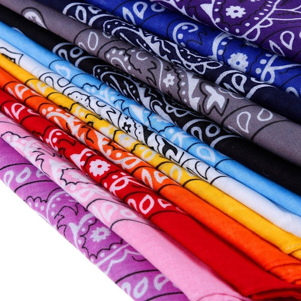 12 pcs 12 Colors 54*54cm Package Bandana Scarf Unisex Handkerchief (C)