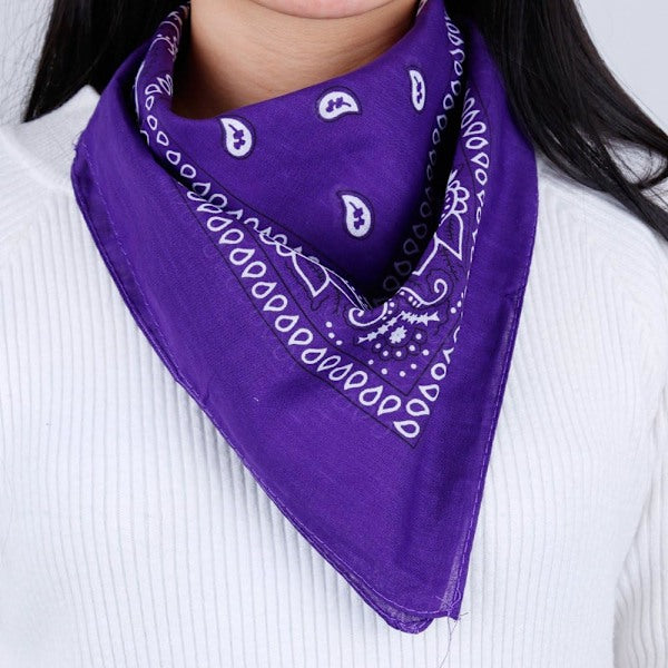 12 pcs 12 Colors 54*54cm Package Bandana Scarf Unisex Handkerchief (C)