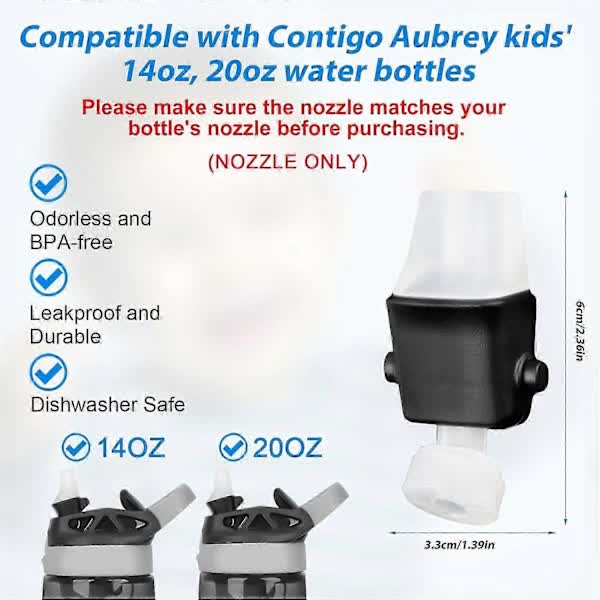 pcs Replacement Nozzles for Contigo Lids, BPA-Free Lid Parts with Wrench