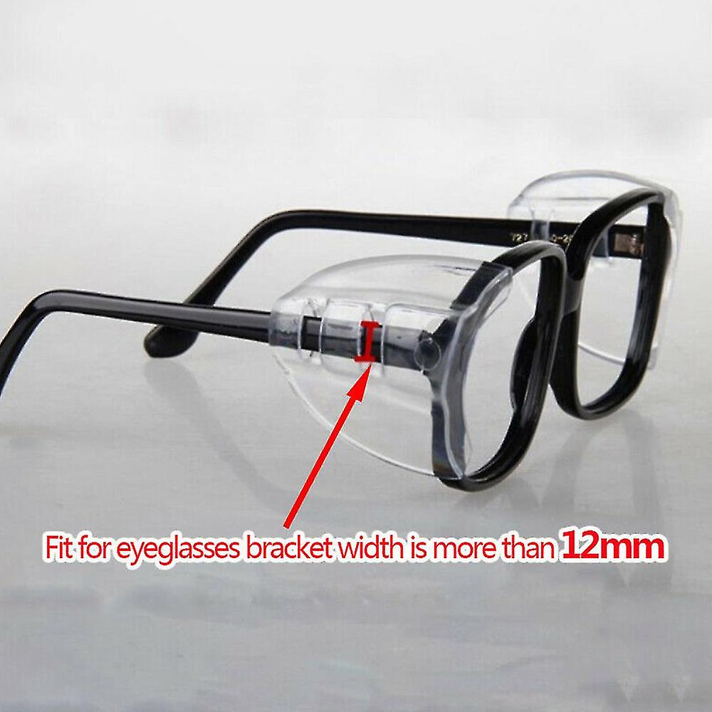Side Protection for Glasses, Non-Slip Safety Glasses, Universal Side Protection, 4 Pairs_qcx