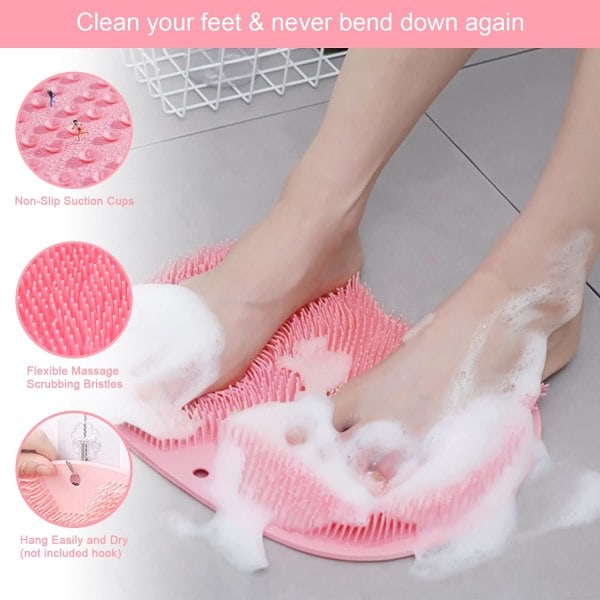 Silicone foot scrub for shower, silicone foot brush, silicone foot scrub for cleaning and massaging feet in the shower_qcx