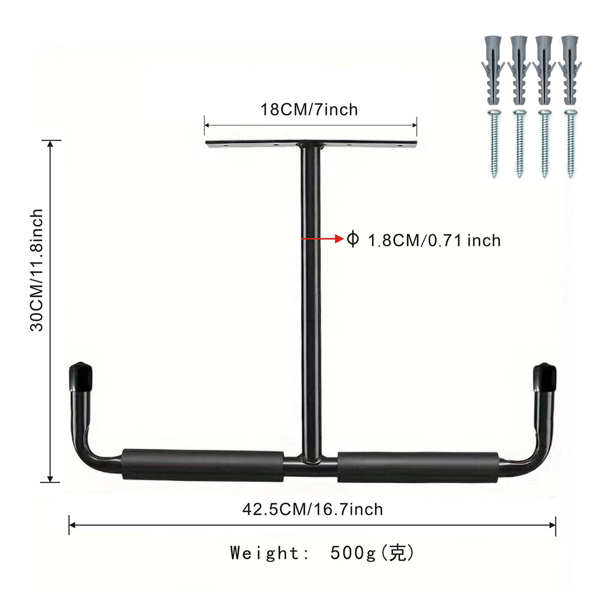 Garage Ceiling Storage Hook Steel, Heavy Duty Storage Rack for Hanging Wood, Bikes, Tools, Timber, Snowboard, Fishing Rods, Sturdy Storage System White