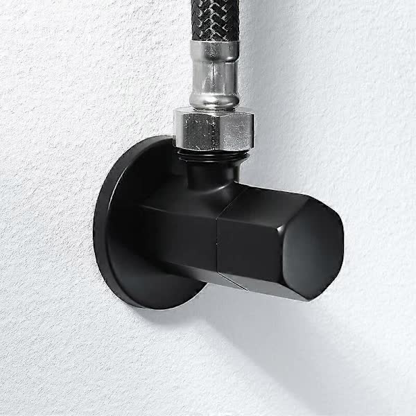 Black Shut-off Valve Angle Faucet Brass Diverter Toilet Valve Shower Nozzle Connector Solid Brass Coupling Faucet Bracket