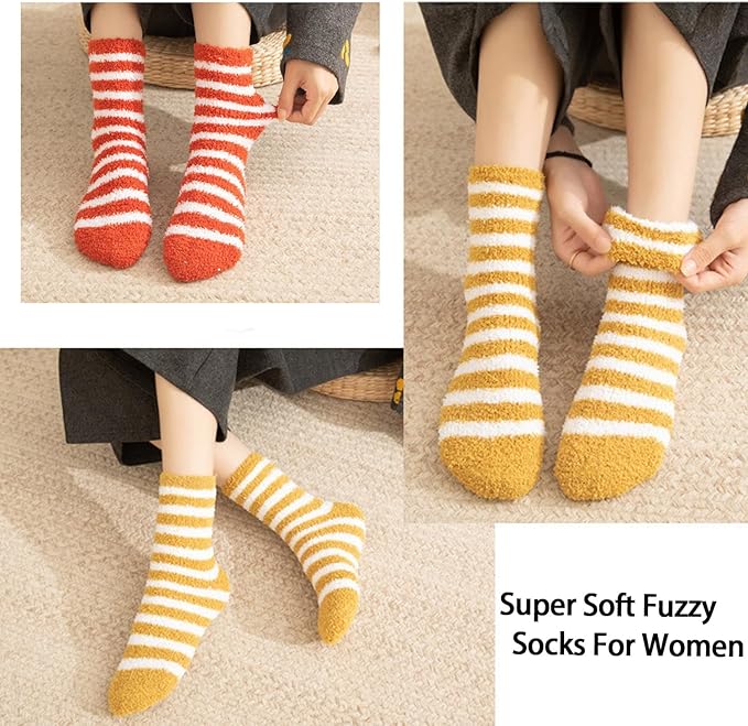 Pairs Warm Soft Socks Women, Sleep Socks for Women, Soft Microfiber Thick Soft Socks Women Size 36-40 for Winter_jarx