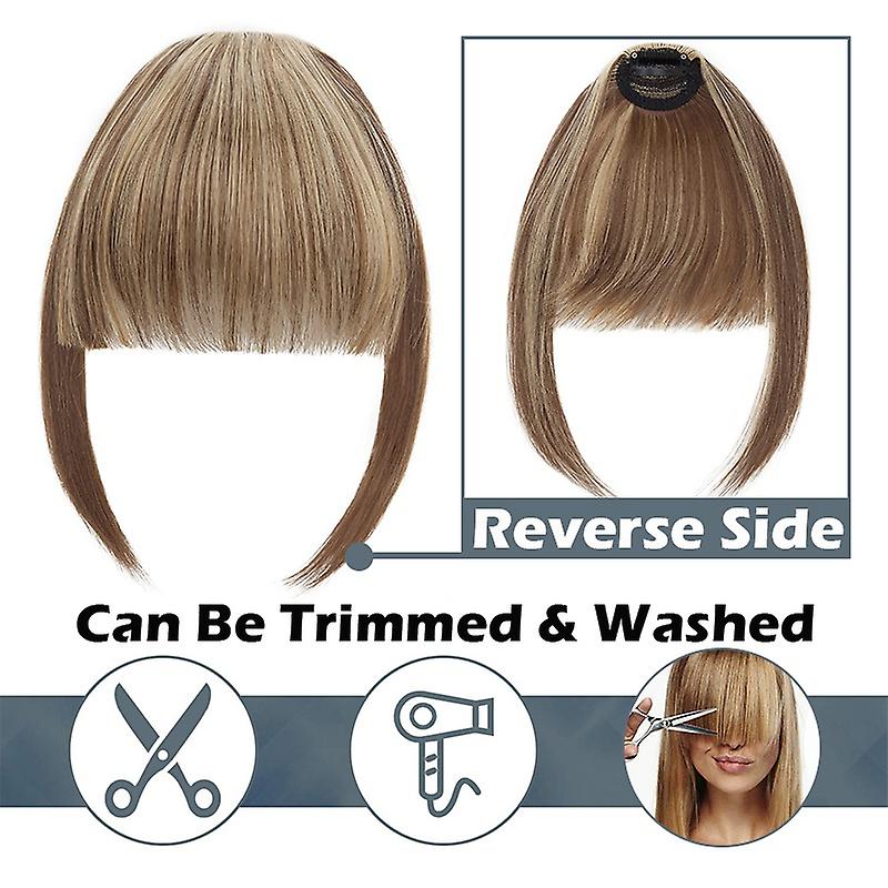 Clip In Hair Bangs Extensions French Bangs Stylish Bangs Hair Pieces blonde & bleachblonde blonde & bleachblonde 28cm