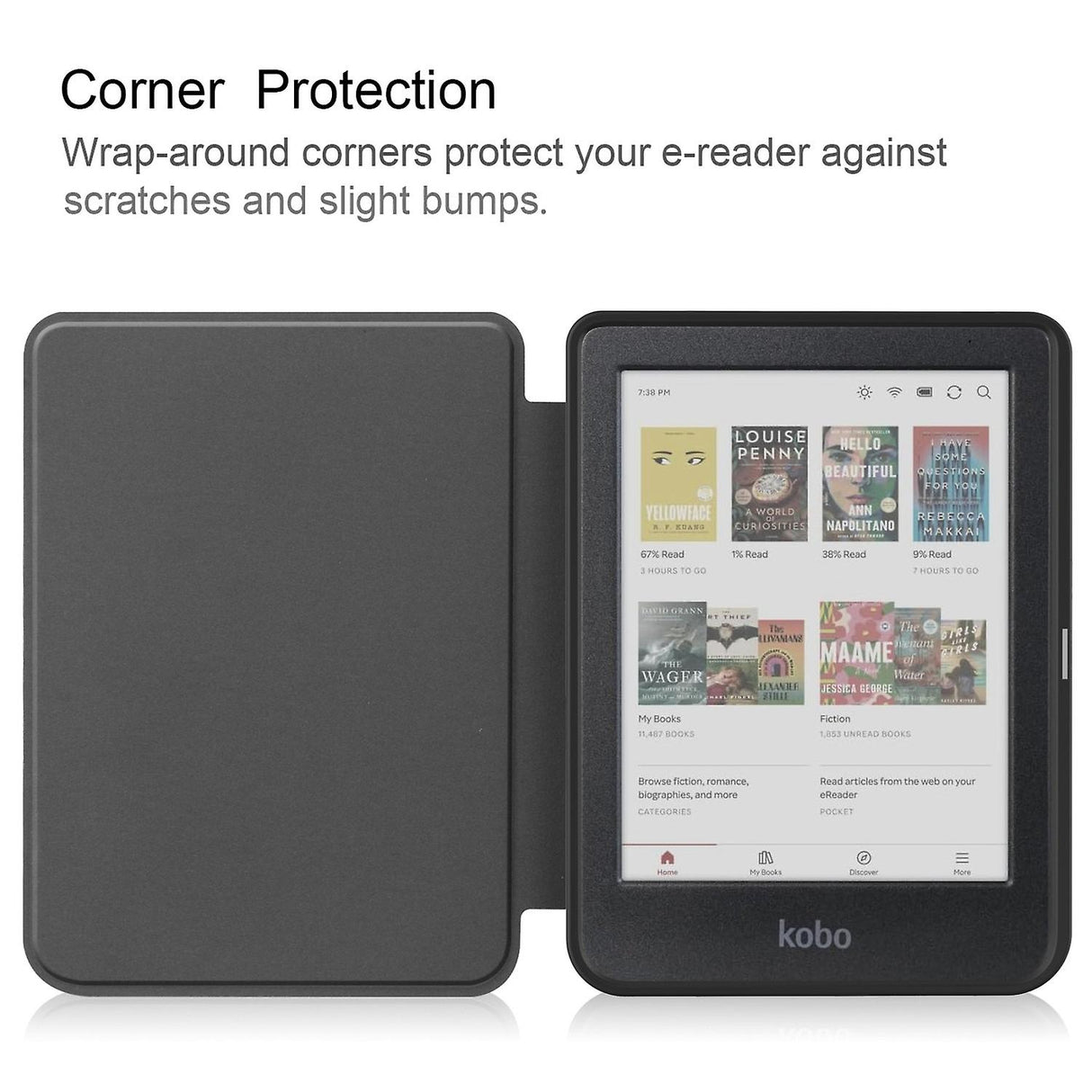 Caster Leather Case for KOBO Clara Colour / BW LGL Black