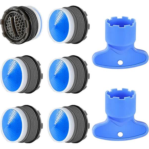 pcs M18.5 Aerator, Kitchen and Bathroom Faucet Aerator, Water Saving Plastic Sink Faucet Aerator With 2 Keys, Blue