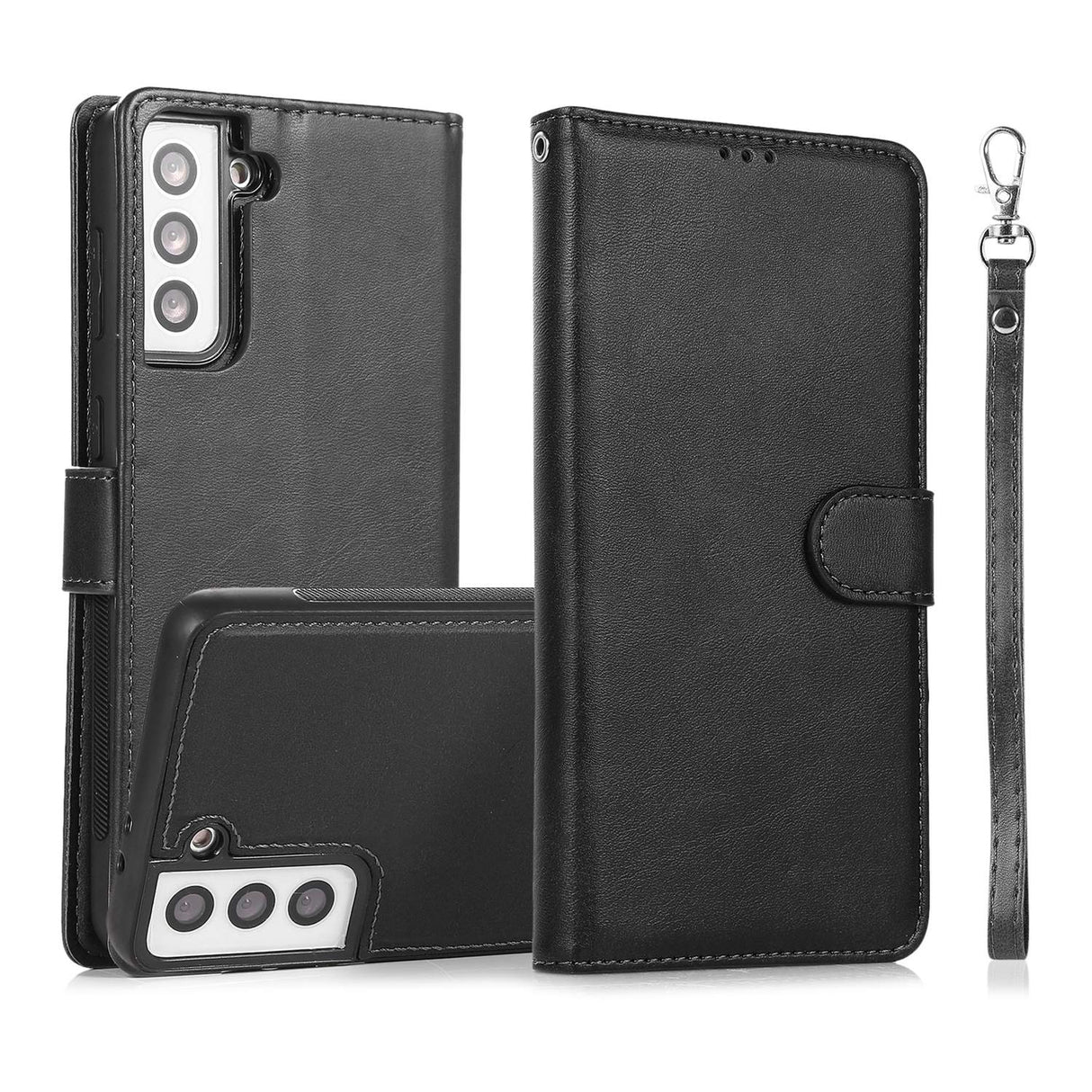 Samsung S22 Wallet Case Magnet Black Black
