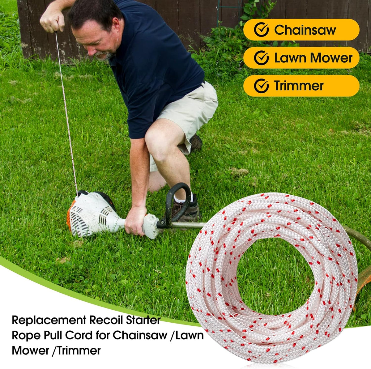 10 meter replacement starter cord for Husqvarna STIHL Craftsman 3.5 mm