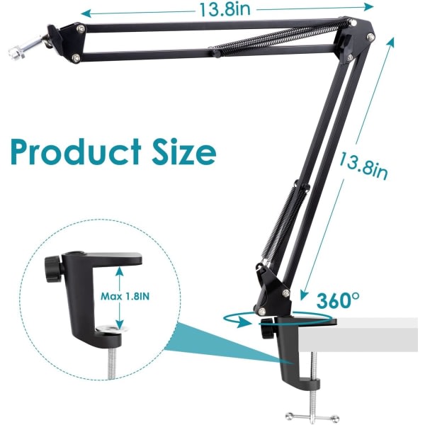 Microphone Stand - Professional Stand for HyperX QuadCast S Condenser Microphone