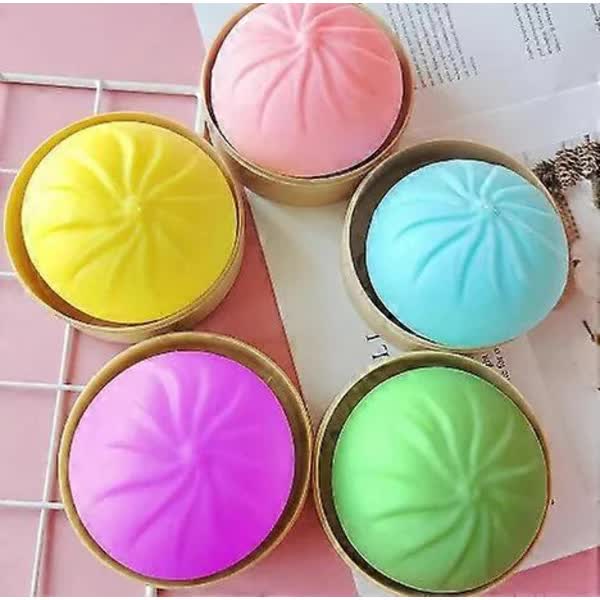 3pcs Dumpling Stress Balls Squeeze Sensory Toys with Steamer Handballs Toys Party Favors