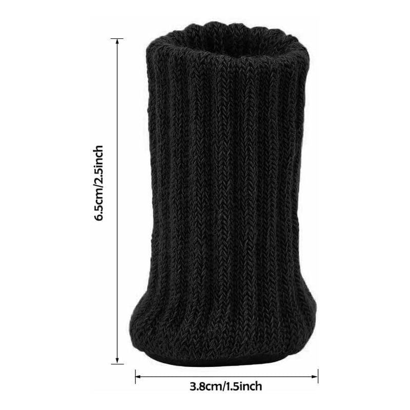 24 pcs Felt Chair Socks, Furniture Table Covers Protectors for Legs Feet Floors - Prevents Scratches and Noise (Black)