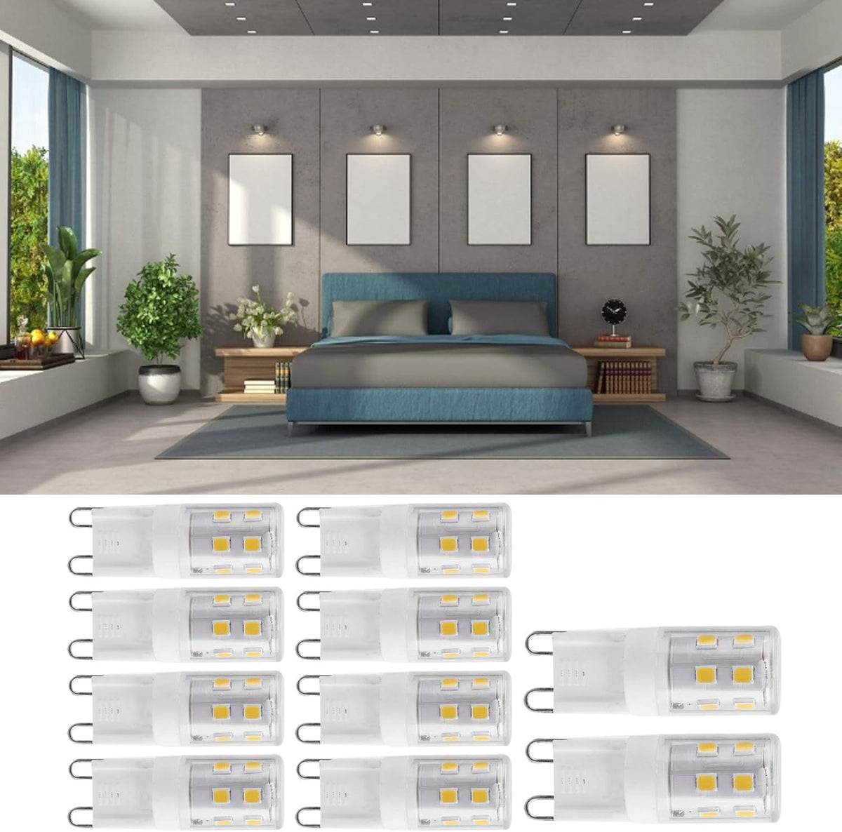10pcs G9 2W 16LED Mini LED Bulbs, Ceramic Base, Eye Protection, Dimmable Design, Energy Saving Equivalent to 30 Watt Halogen