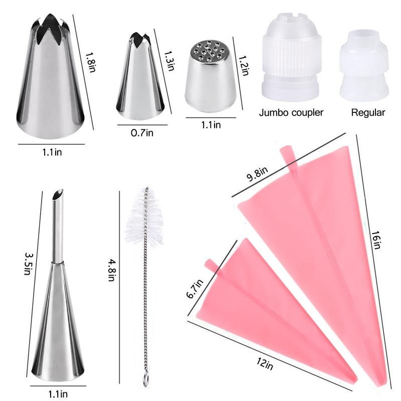 27pcs Pink Tulle Set Liquor Tips Bag Connector, Cake Tool