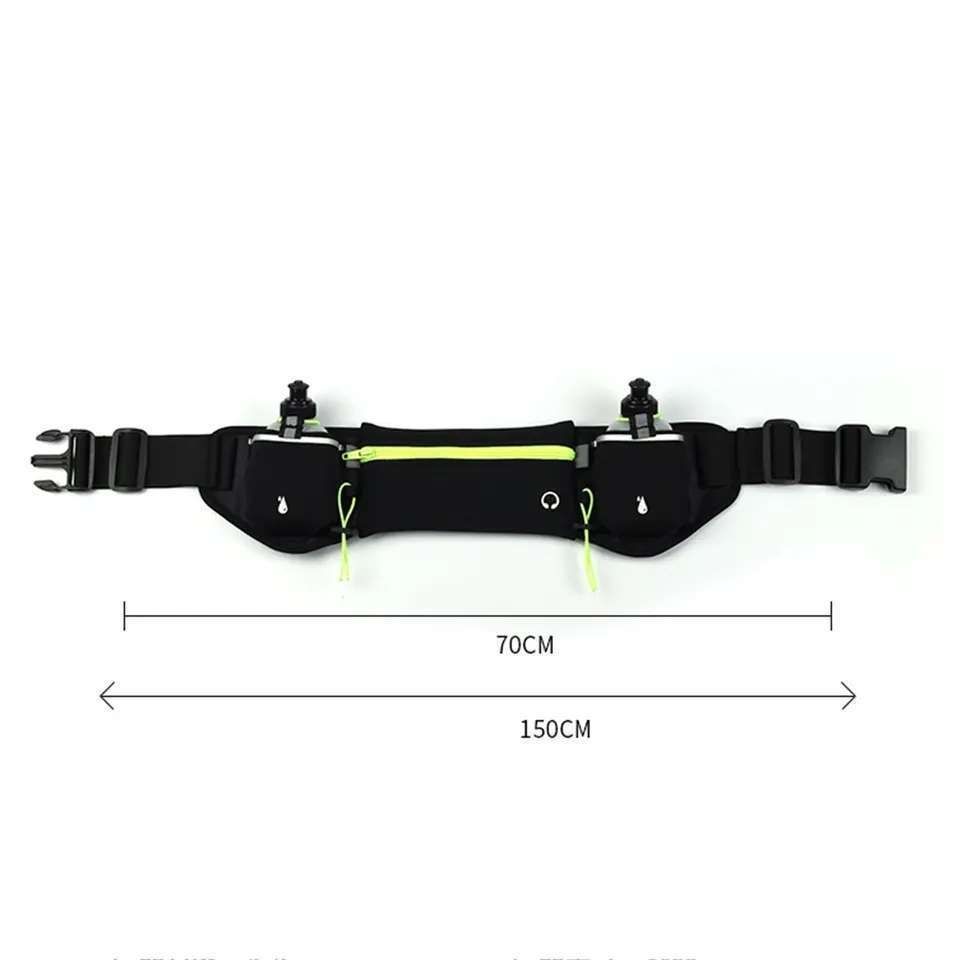 Running Belt with Water Bottles for Active People, Black
