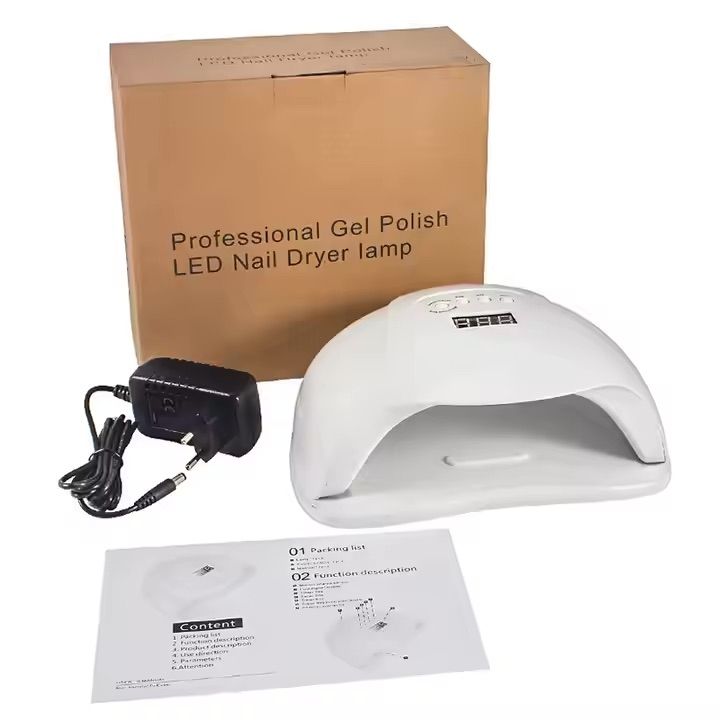 UV LED Nail Lamp 54W with 10s 30s 60s 99s Timer, White