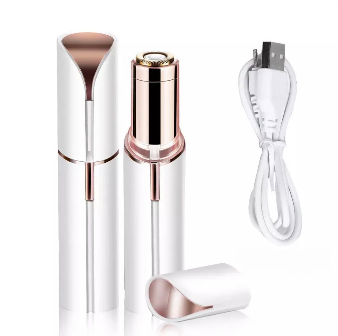 Eyebrow epilator and trimmer for facial, nose, bikini line hair, white