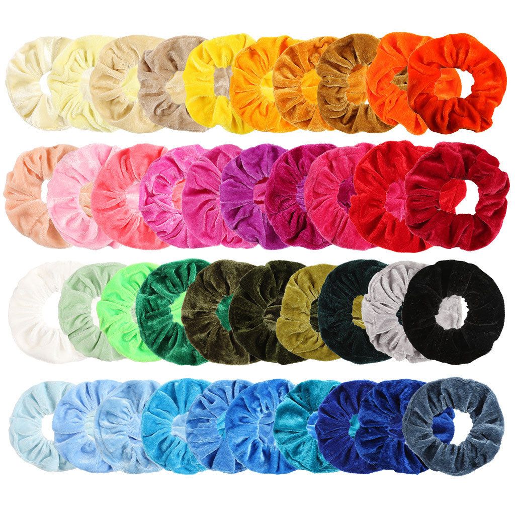36pcs MultiColor Velvet Hair Scrunchies, Hair Ties, Hair Bands