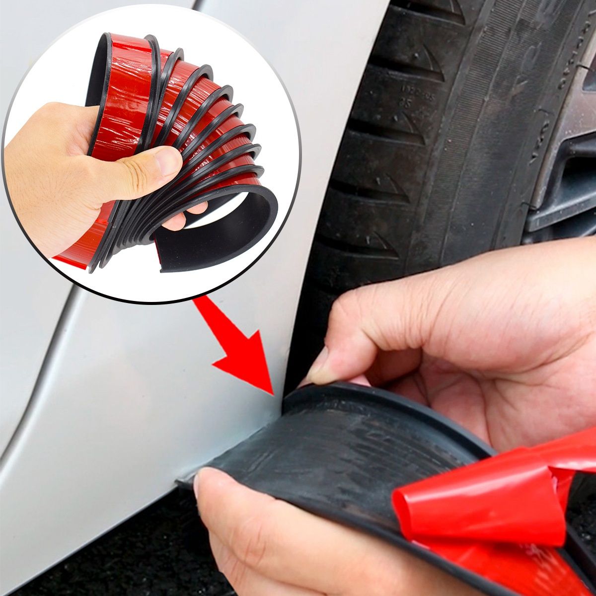 1.5m Universal Fender Flares Car Wheel Arch Mudguards, Black