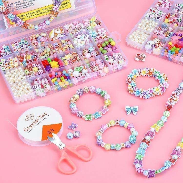 500pcs Acrylic Beads Mix for Jewelry Making, DIY Bead Box, MultiColor