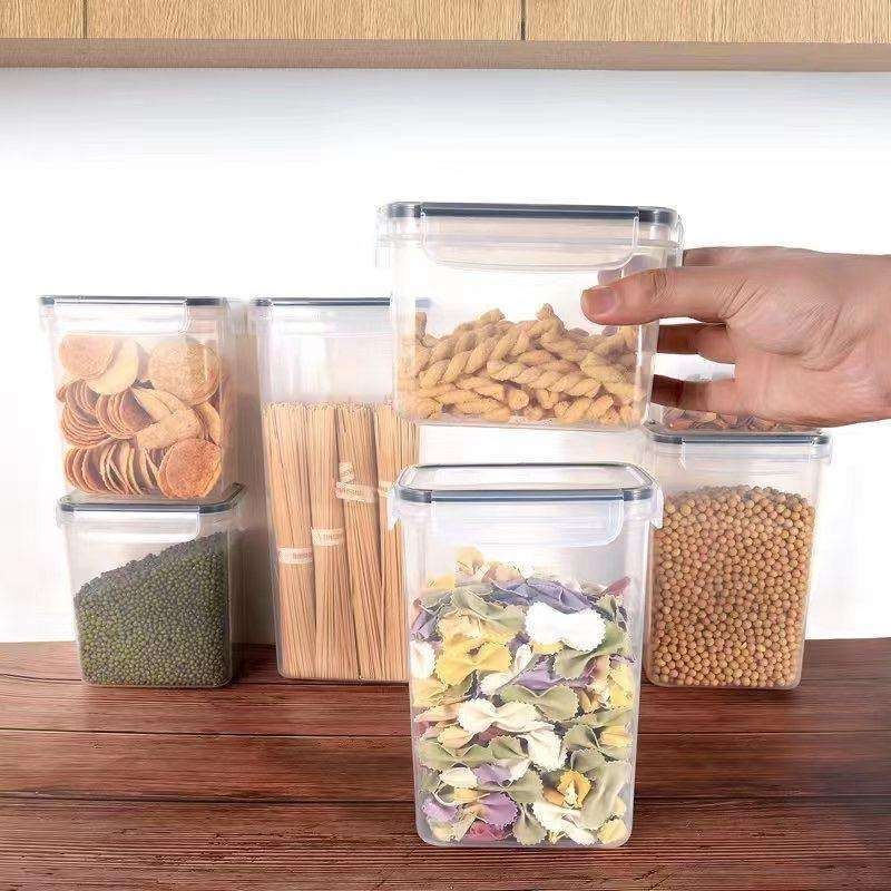 14-pack Transparent Food Storage Jars with Airtight Lids Kit