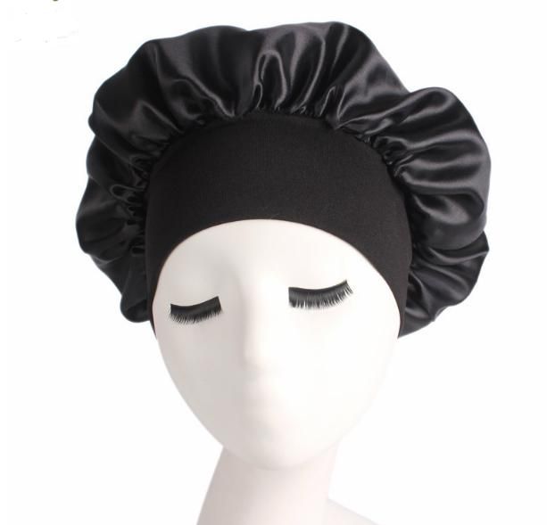 Satin Sleep Cap Black, One Size