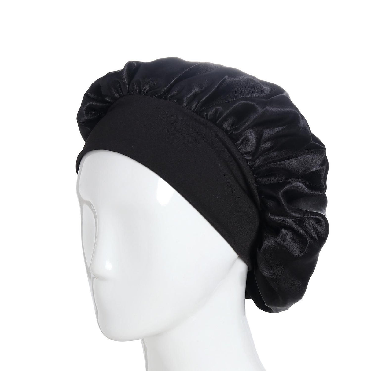 Satin Sleep Cap Black, One Size