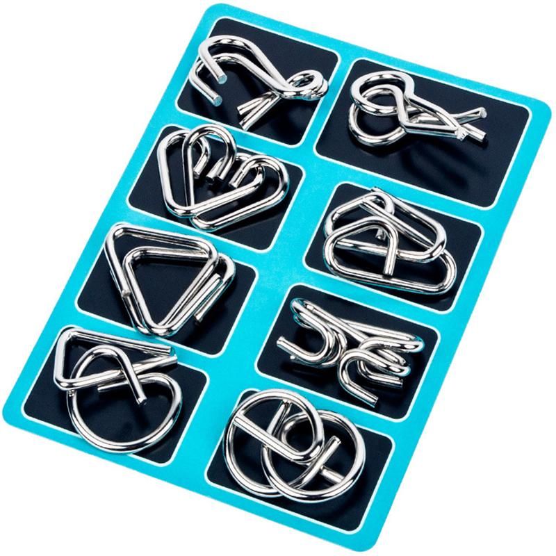 Blue Metal Puzzle Brain Teaser for Brain Training