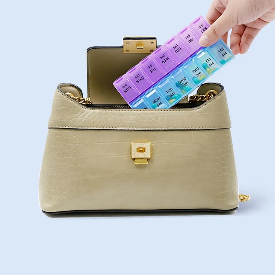 14 Compartment Medical Tablet Case, Multicolor Dosette L