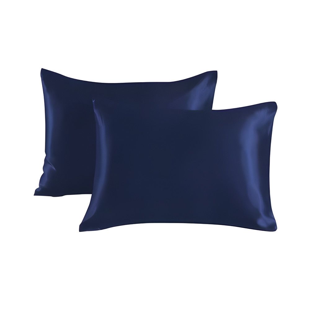 Satin pillowcase 2-pack, 50 x 66cm, dark blue