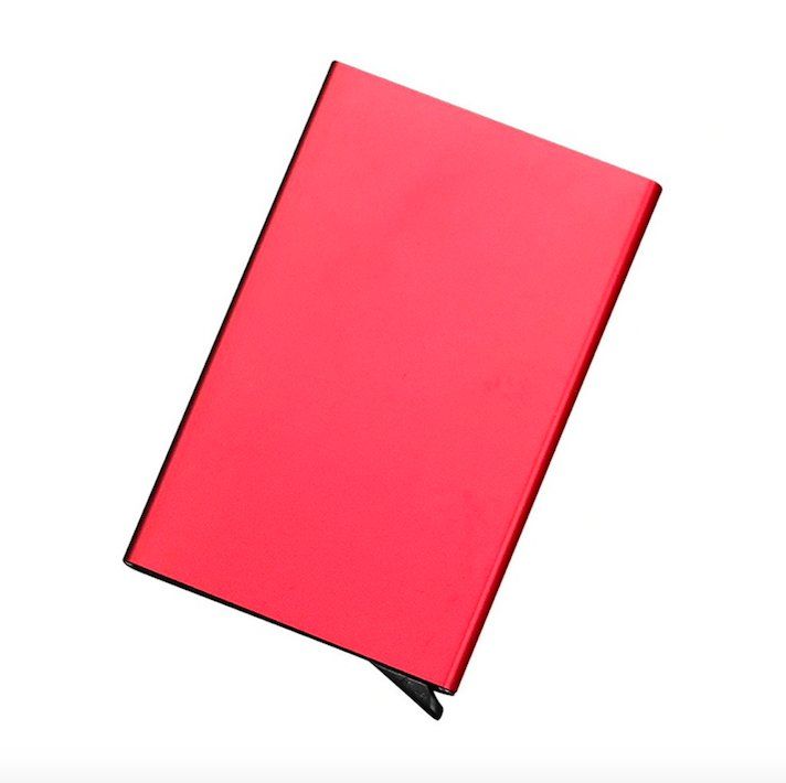Aluminum Pop-Up Card Holder RFID-Safe Black Case