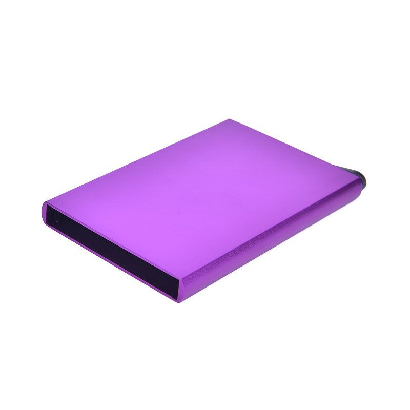 Aluminum Pop-Up Card Holder RFID-Safe Black Case