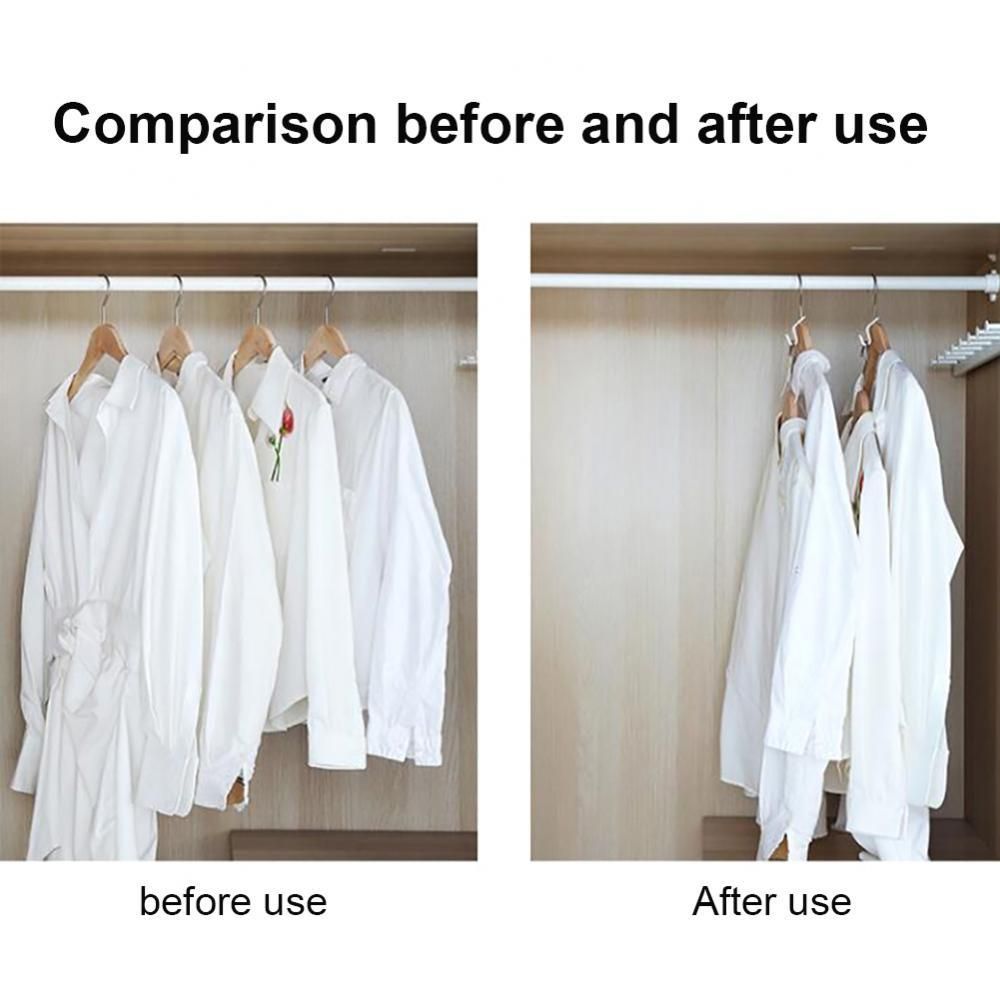 10-pack White Clothes Hangers with Connecting Hook, Organizer