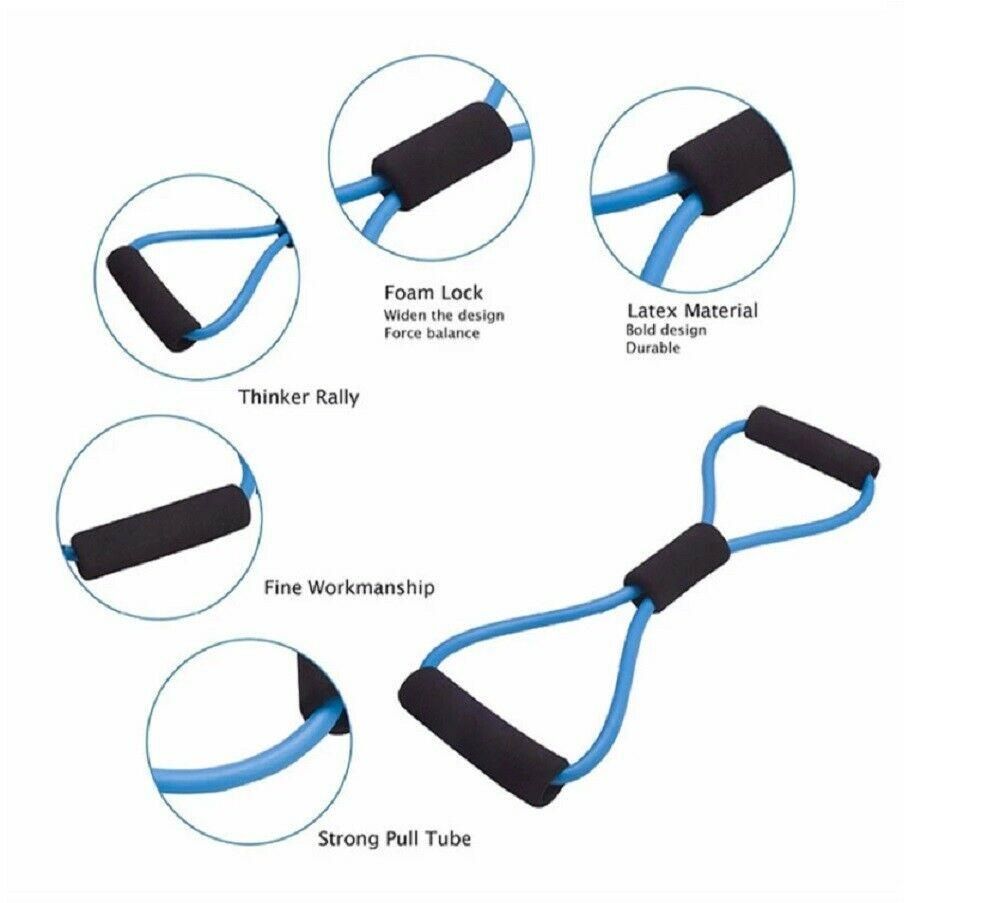 Resistance bands set for exercise yoga rehab, multicolor