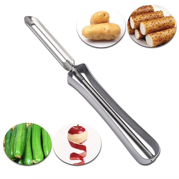 Stainless steel potato peeler and fruit peeler, Silver
