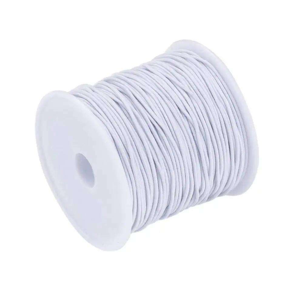 Black Nylon-Coated Elastic Thread Roll, 50 meters, 0.6mm