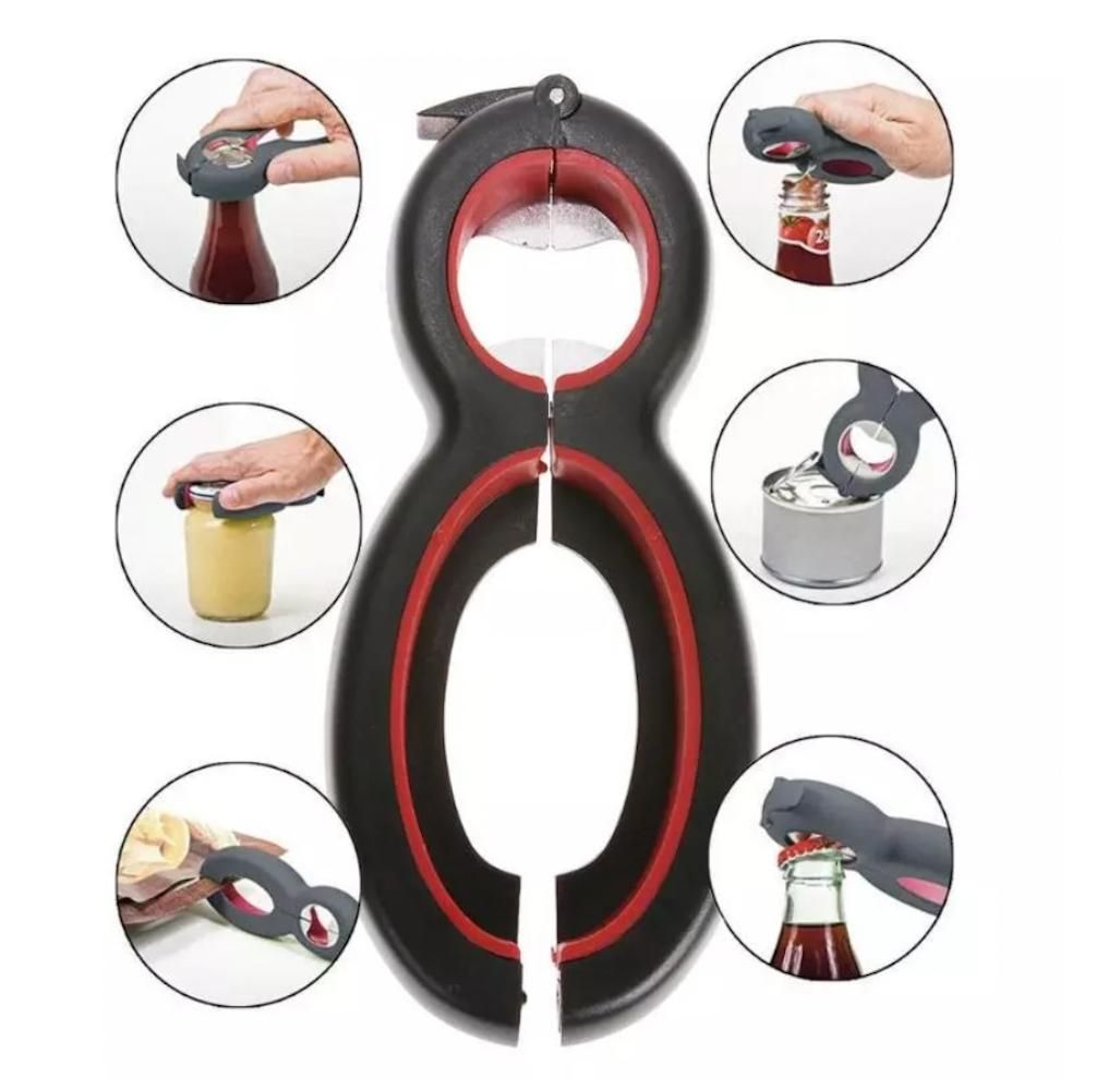 6 in 1 Can and Bottle Opener, Multi-Color