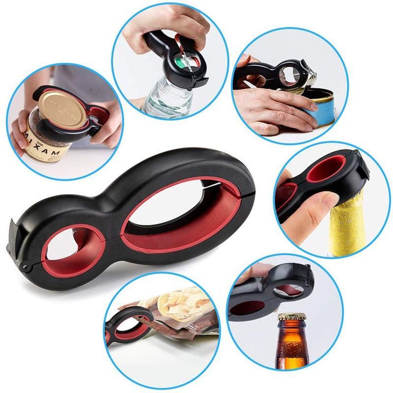 6 in 1 Can and Bottle Opener, Multi-Color