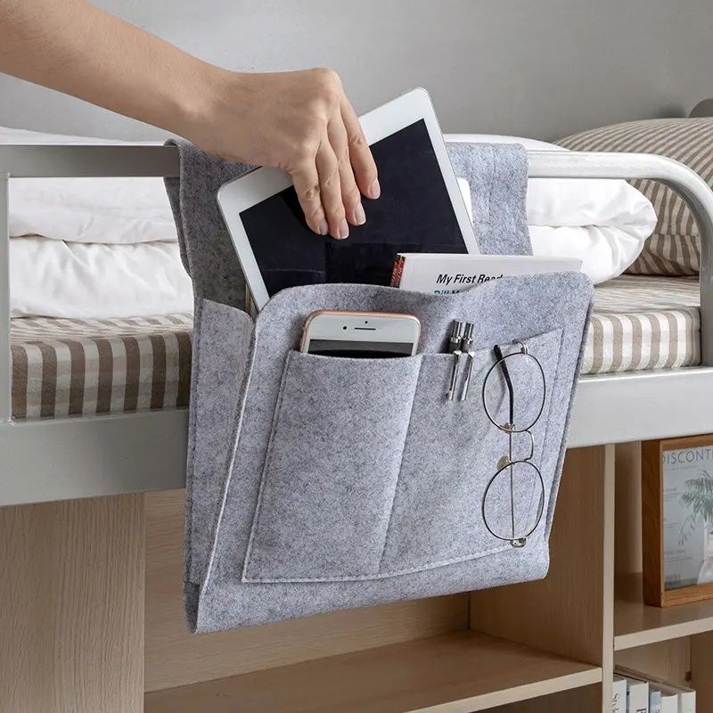 Felt Storage Bag Pouch Bed, Dark Grey