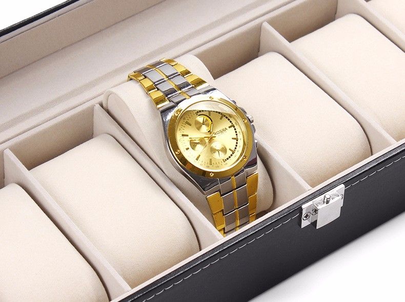 6 Watch Box Luxury Storage Case, Black, compatible with Urbox