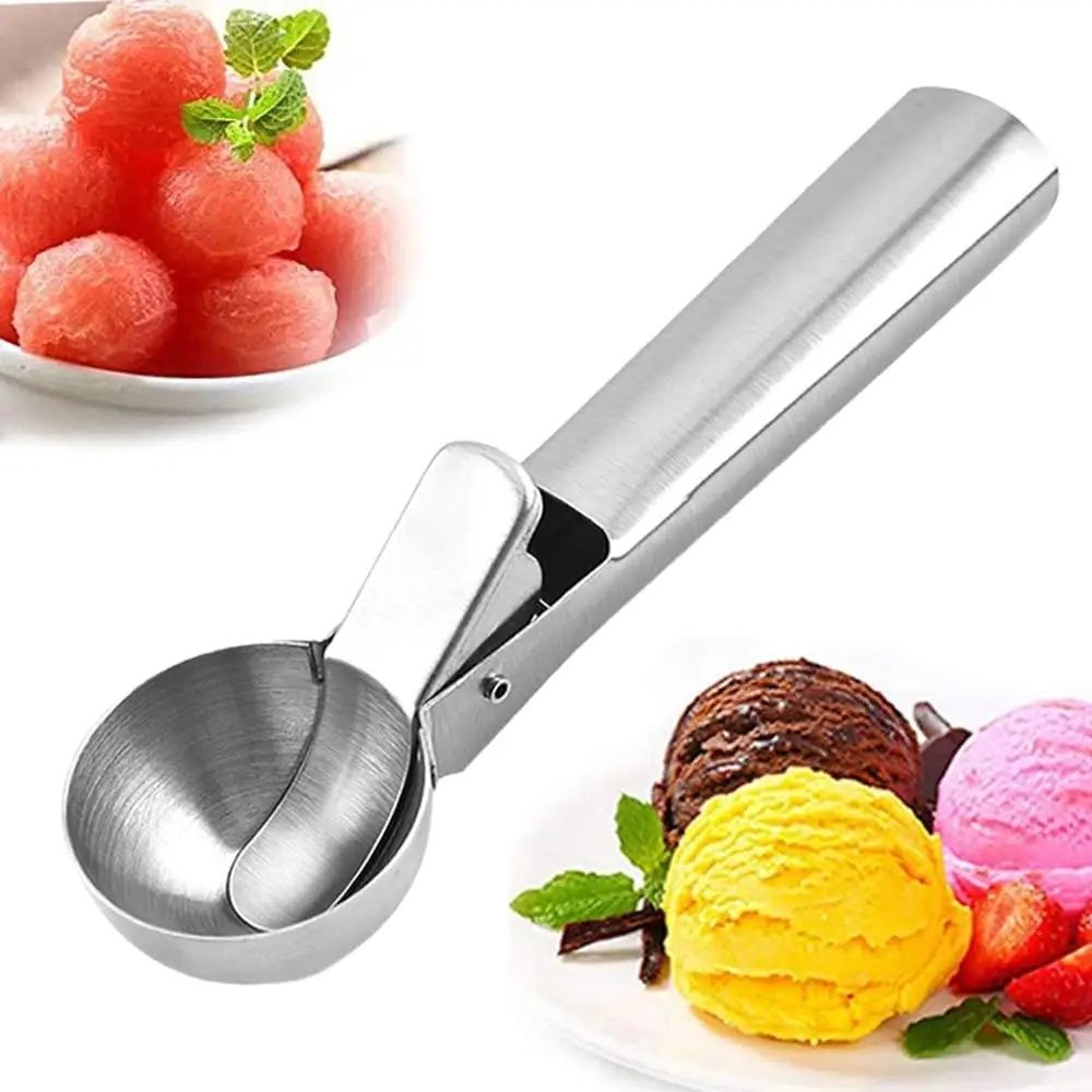 Silver Ice Cream Scoop with Ejector, Large
