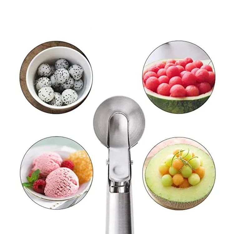 Silver Ice Cream Scoop with Ejector, Large