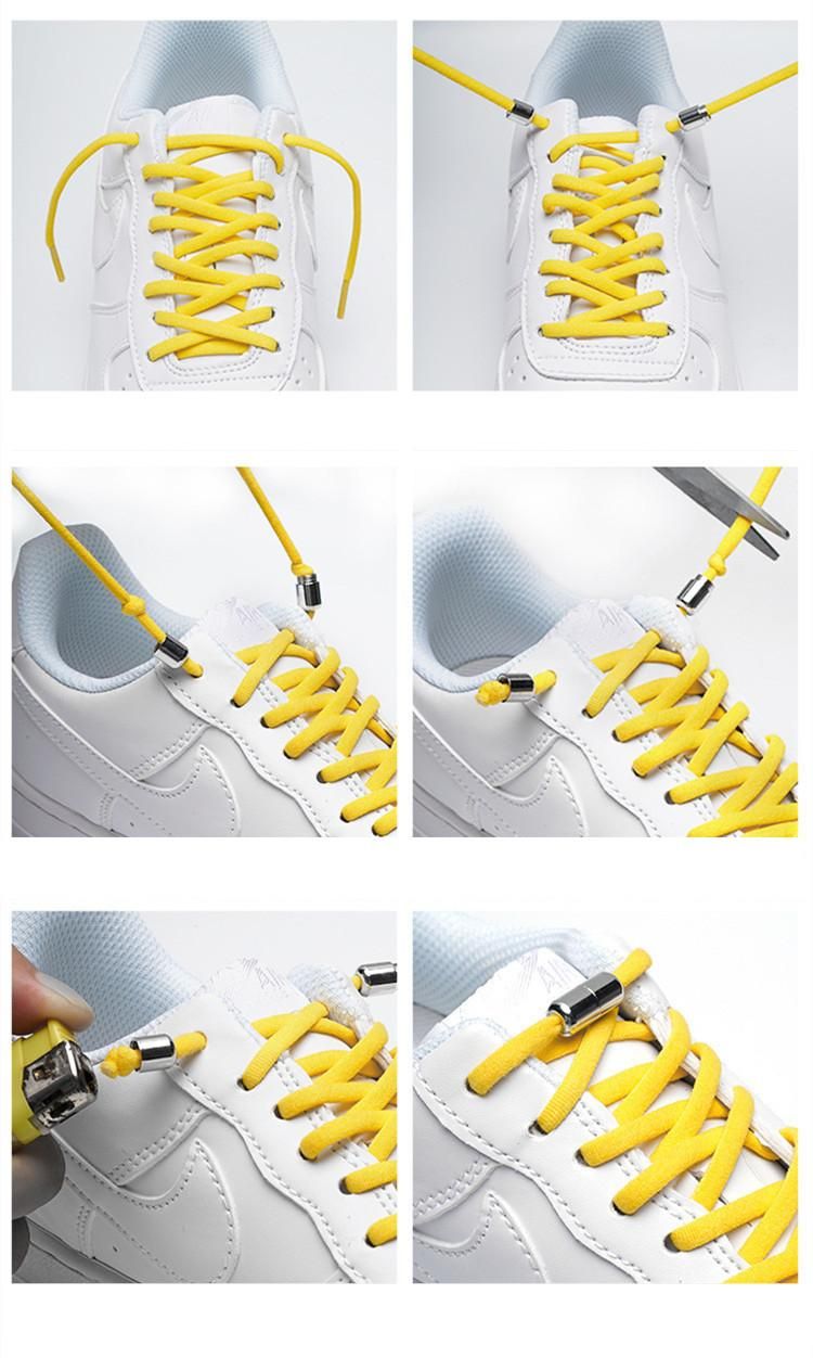 Black No-Tie Elastic Shoelaces, one size, 1 pair