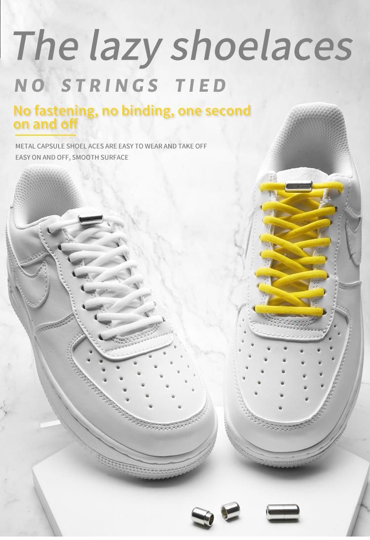 Black No-Tie Elastic Shoelaces, one size, 1 pair