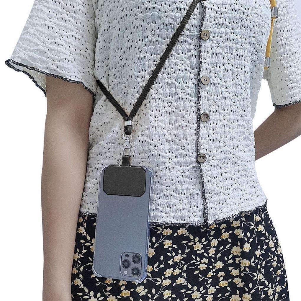 Nylon Phone Lanyard Rope for Universal Crossbody Mobile Phones, Black