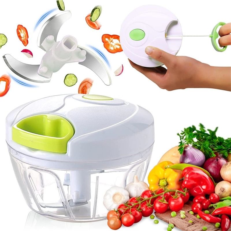 Onion Chopper 500 ml Manual Kitchen Helper, White